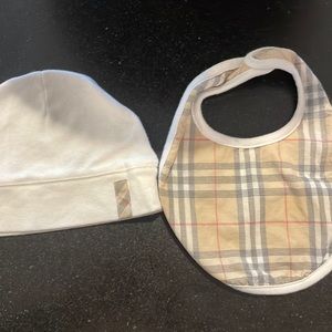 Burberry hat and bib set